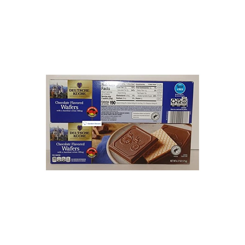 Deutsche Kuche Chocolate Flavored Wafers with a hazelnut crème filling