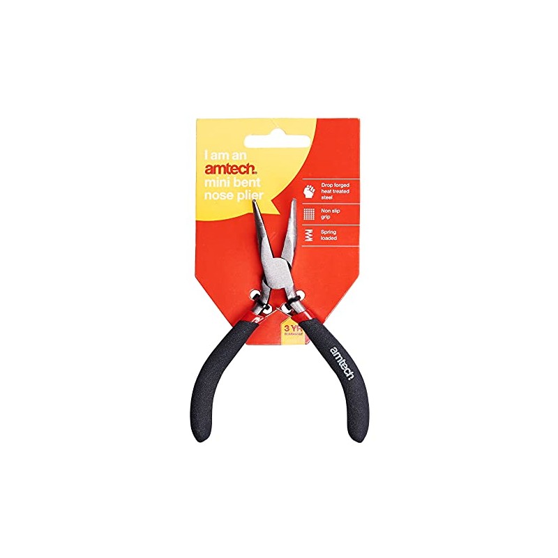 Amtech B3190 Mini Bent Nose Pliers with Spring