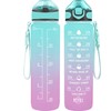 FRAGSCEN 32OZ Sports Water Bottles, Green-Purple