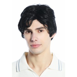 WIG ME UP - DW94A-1B Wig Men Women unisex short parting wavy black