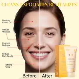 TJE Turmeric Collagen Night Wrapping Mask with Kojic Acid, Vitamin C, Turmeric Overnight Peel Off Face Mask for Clear Skin