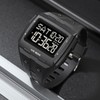 Digital Sports Watch Dual Time Display Night Light Adjustable TPR