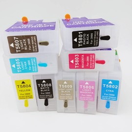 9Pcs/Set T5801 T5801-T5809 Empty Refill Ink Cartridge with Chip Sensor for Stylus Pro 3800 3800C 3880 Printer Ink Cartridge