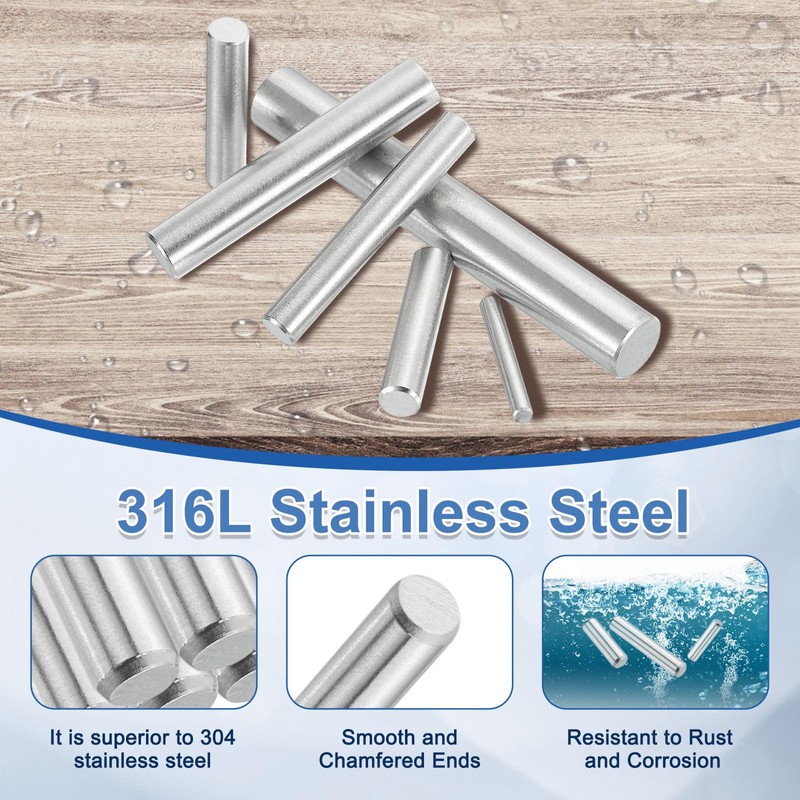 sourcing map 40 Pcs 3 mm x 12 mm Dowel