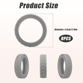 PEUTIER 8pcs Luggage Wheel Covers, Silicone Suitcase Wheel Protector Noise Resistant Anti-Wear Suitcase Caster Replacement Cover for Most 8 Caster Luggage (Dark Gray)