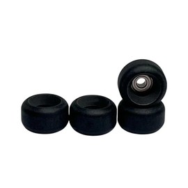 LEEFAI Pro Fingerboard Wheels Urethane 65D Black Ball Bearing Wheel Indoor Outdoor Size 7.5x4.5mm