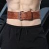 Weightlifting Belt 1 Layer Leather Double Prong Power Lifting Back