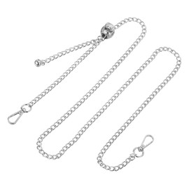sourcing map Purse Chain Strap, 51 Inch Adjustable Bag Chains Strap Replacement Crossbody Chain Strap Handbag Chains for DIY Wallet Clutch Bags, Silver