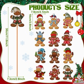 Zonon 12pcs Christmas Garden Decorations Christmas Metal Planter Stakes for Patio Lawn Planter Pot Xmas Nutcracker Gingerbread Snowflake Yard Stake Signs Outdoor Lawn Decor Party Favor(Gingerbread)
