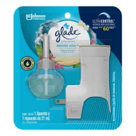 Aromatizante Glade Aparato Y Repuesto Paraíso Azul 21ml
