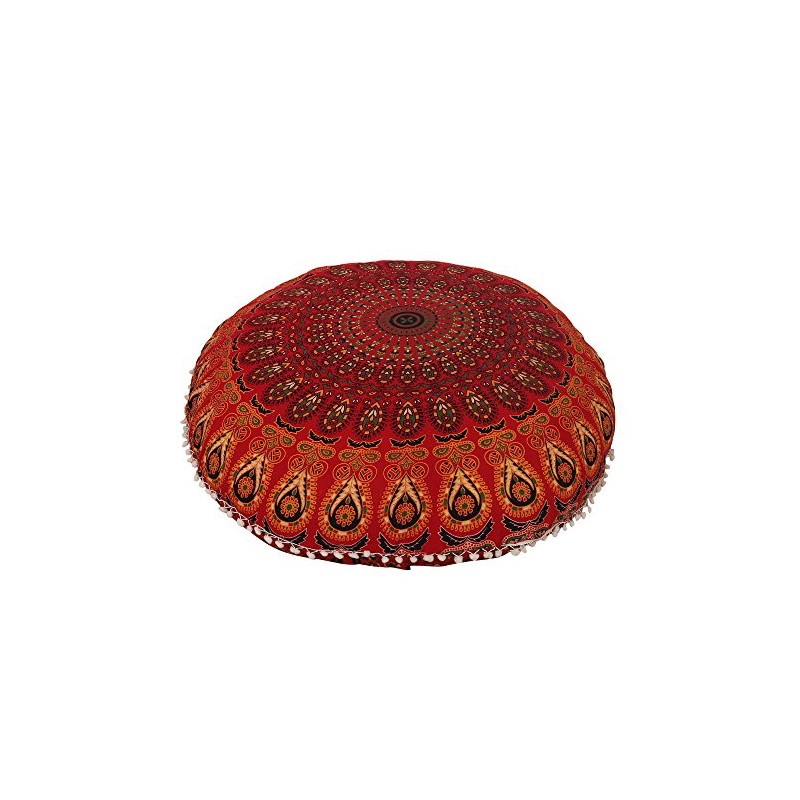 Radhykrishnafashions Indian 32" Large Hippie Mandala Floor Pillow Cover -