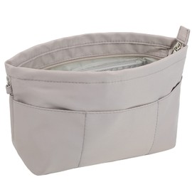 SHINGONE Bag-In Bag, Nylon, A5, Small, Horizontal Inner Bag, Women's, Men's, Back-in-Back, Waterproof, Lightweight, Smaller, Storage Bag, Divider, For Tote Bags, Zippered, Organizer Bag in Bag, 4 Colors, Gray, S