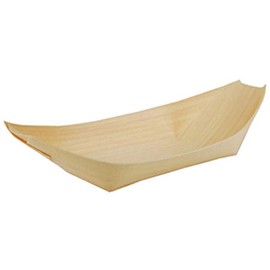 Papstar Fingerfood Schalen / Holzschalen, "Schiffchen" (50 Stück) aus Kiefernholz "pure", 19 x 10 cm, besonders dekorativ, Blickfang für Grillparty oder Geburtstag, biologisch abbaubar, #84417