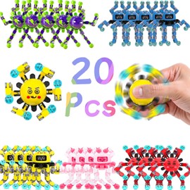 20 Pcs Transformable Fidget Spinner Toys for Kids & Adults,Stress Relief Sensory Toys for Boys & Girls, Fingertip Gyros for ADHD Autism for Birthday Gifts Party Favors Toy Christmas Stocking Stuffers