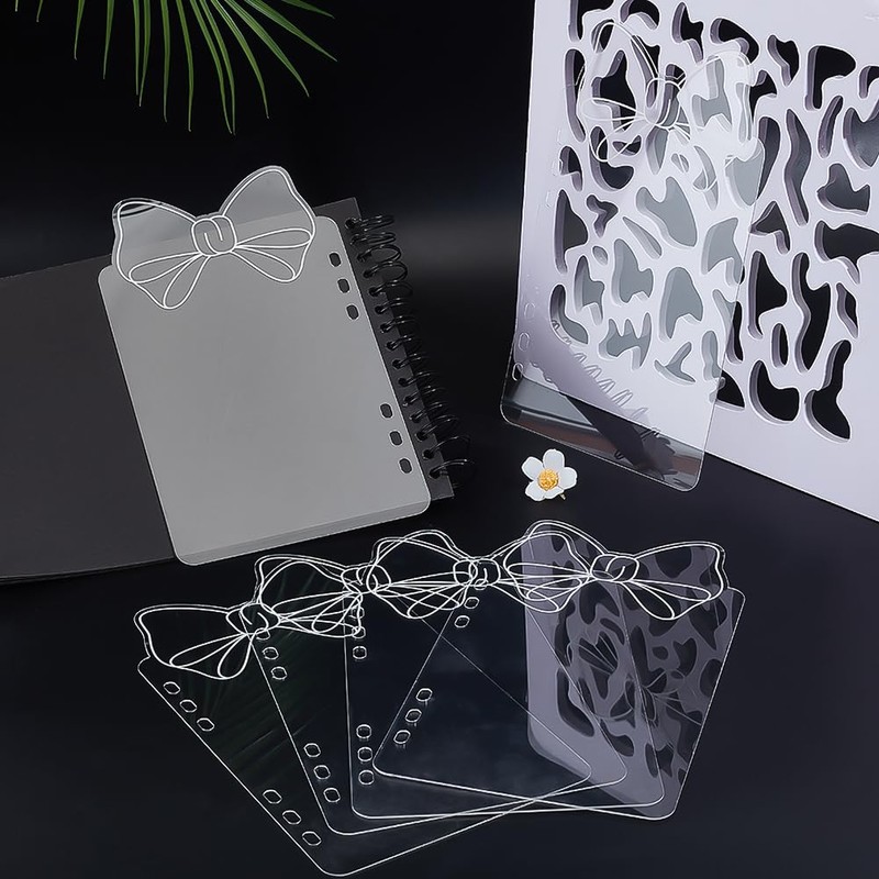 PH PandaHall 6pcs Clear Binder Dividers Acrylic Page Divider with