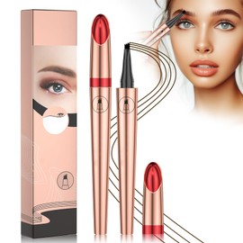 Eyebrow Pencil with 4 Tips Micro Head, Eyebrow Pencil Micro 4 Point Eyebrow Pencil Long-Lasting Waterproof Natural Eyebrow Makeup (A-Dark Brown)