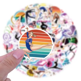100PCS Gymnastics Stickers Pack, Gymnastics Gift for Girls Women, Stickers for Water Bottle Scrapbook, Waterproof Vinyl Decals for Laptop Phone Luggage