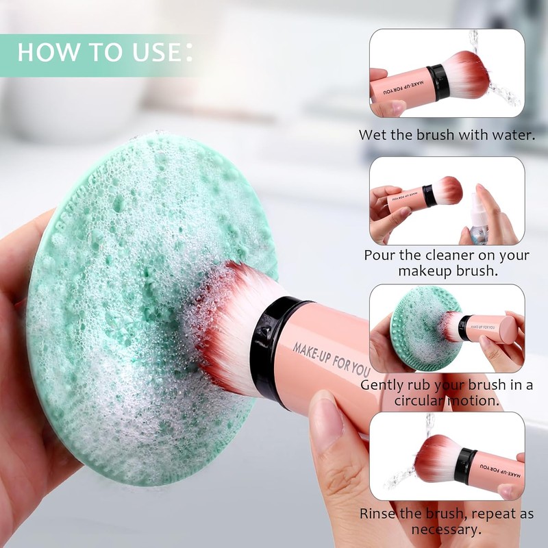 Limpiador de brochas de maquillaje, solución limpiadora para brochas y