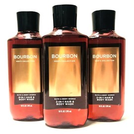3 Bourbon For Men 3 in 1 Hair Face bath Body Wash Shower Gel 10 oz