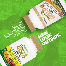 Natures Plus Source of Life Gold Multivitamin - 180 Tablets - with Vitamins D3 & B12 - Blood, Bone & Immune Support - Vegetarian & Gluten Free - 60 Servings