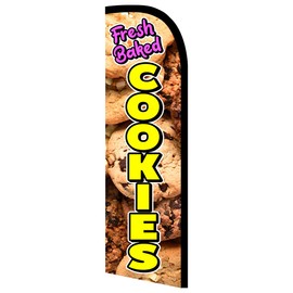 Vista Flags Fresh Baked Cookies Premium Windless Polyknit Feather Flag (11.5 x 3 feet) Feather Flag, FLAG ONLY No Hardware Printed in the USA