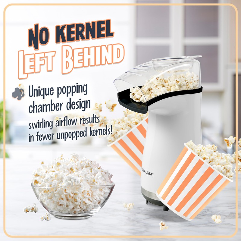 Nostalgia 16 Cup Hot Air Popcorn Maker | Makes Hot,