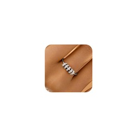 LOVECOM S925 Sterling Silver Fidget Anti Anxiety Rings With Cubic Zirconia Beads Spinner Ring for Women 14k Gold Plated Stress Relief Spinning Ring Jewelry Christmas Gifts for Mom to Daughter