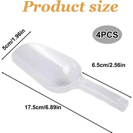 4-Piece Ice Scoop Set - Multi-Purpose Candy, Food and Ice Scoops, Great for Bars, Kitchens and Parties