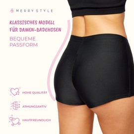 Merry Style Women’s Swim Shorts, Bikini Bottoms, Model L23L1 - Black (9240), size: 60