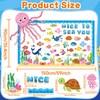 JUNEBRUSHS 104 Pcs Ocean Theme Bulletin Board Decorations, DIY Sea