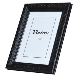 VictoR Rubens Vintage Picture Frame 15 x 21 cm (A5) Black Frame 30 x 20 mm Real Glass Baroque Antique Picture Frame 15 x 21 cm Black A5 Vintage Photo Frame
