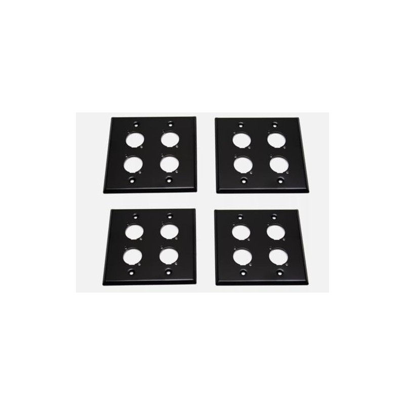 (4) Four Double Gang Blank Wall Plate Four XLR Male/Female