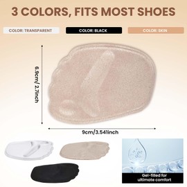 6 Pack Metatarsal Pads, Ball of Foot Cushions for Women Heel Inserts for Women Heel Pads for Shoes High Heel Comfort Pads Anti Slip Invisible Design Reusable Gel and Suede Foot Pads for Women Men