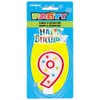 Vibrant Multicolor Number "9" Glitter Wax Birthday Candle - 7.75"