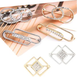 SSyang Pack of 6 Women's Lapel Pins, Rhinestone Geometric Brooches, Clothing Women Brooch, Metal