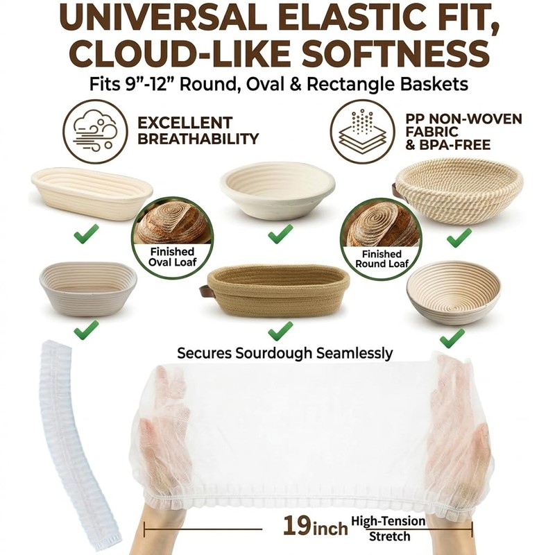 100 Pcs Banneton Proofing Basket Liners, Sourdough Bread Proving Basket