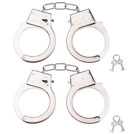 XNHIU Toy Metal Handcuffs Police Handcuffs for Kids Children Safety Handcuffs Accessories for Fancy Dress and Police Dress Up (1)