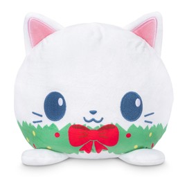 Teeturtle Reversible 6" Holiday Wreath Cat Plushie - Cute Kawaii Soft Stuffed Animal