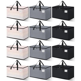 NATURELUX Heavy Duty Moving Bags and Moving Boxes - Extra Large Packing Bags and Storage Totes, Collapsible and Foldable Option for Moving and Storage, Multicolored, 93 L - 12 Pack