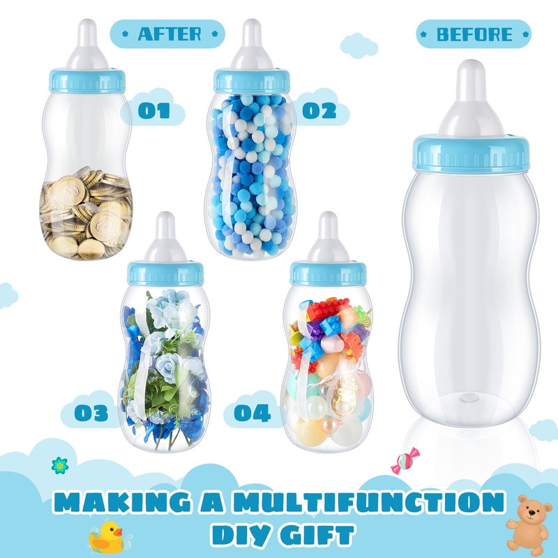 2-in-1 Blue Plastic Baby Bottle Bank - Jumbo Size, Perfect