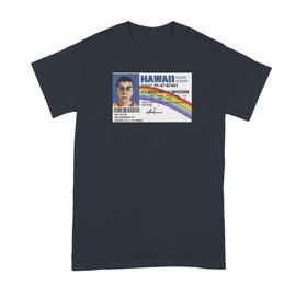 LIBBY'S BENCHMARK27 DESIGNS McLovin License Shirt McLovin Tshirt Superbad McLovin T Shirt Midnight Navy