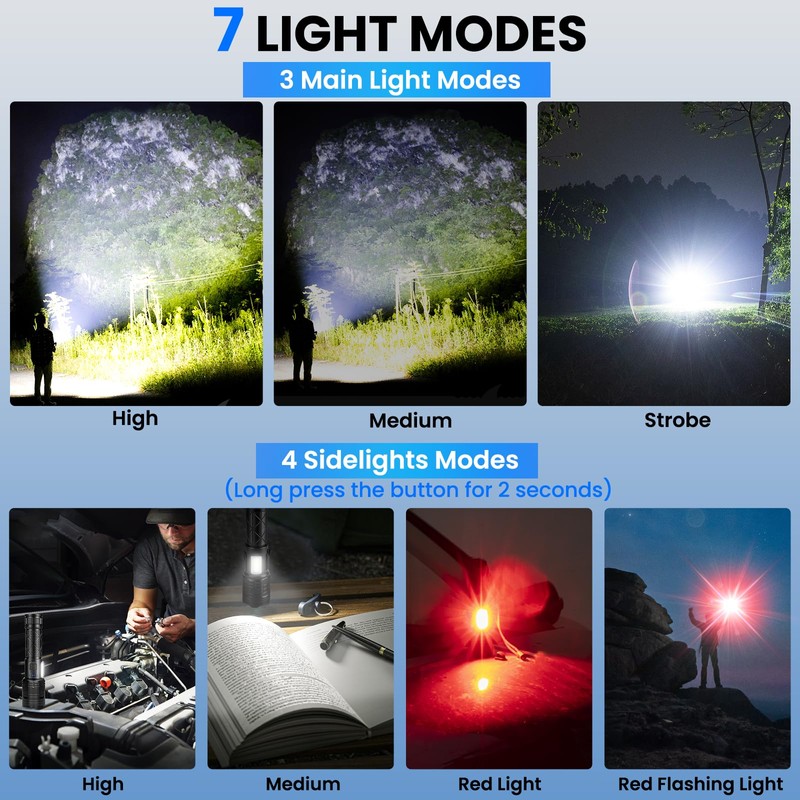 taoquwe Rechargeable LED Flashlights High Lumens, 99,000 Lumen Super Bright