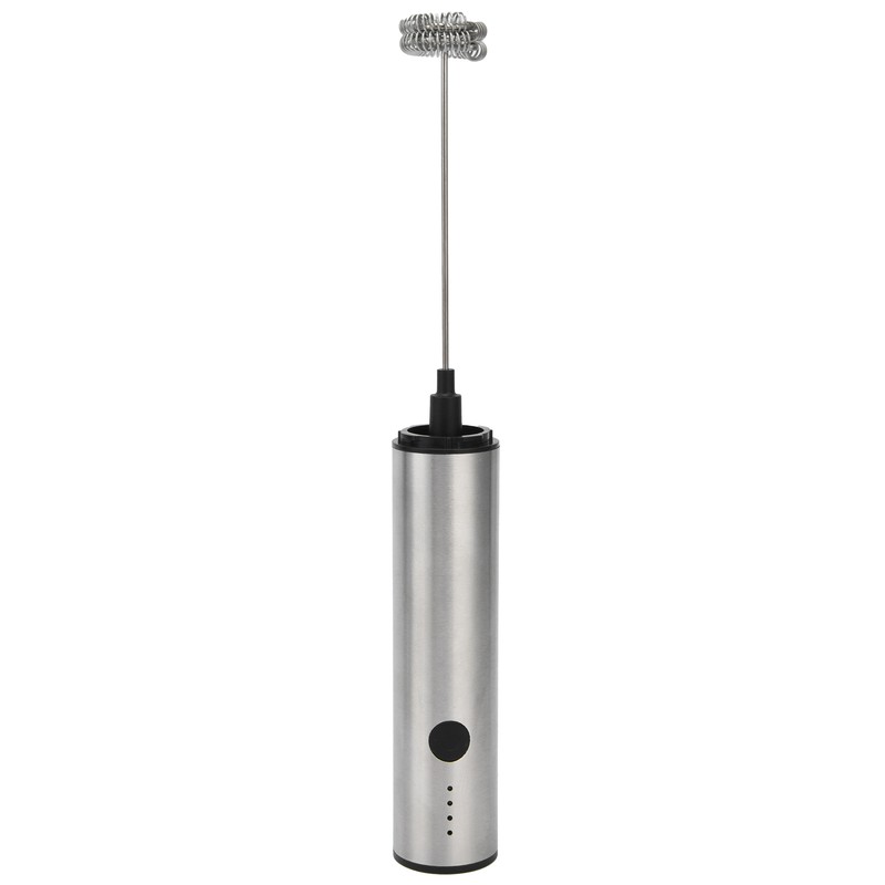 Stainless Steel Electric Milk Frother Handheld Egg Beater USB Charging