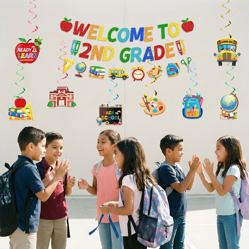 Welcome to 2nd Grade Decorations, Back to School Banner with