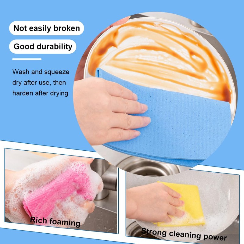 Pack of 5 Sponge Cloth for Kitchen, Reusable Sponge Cloth,