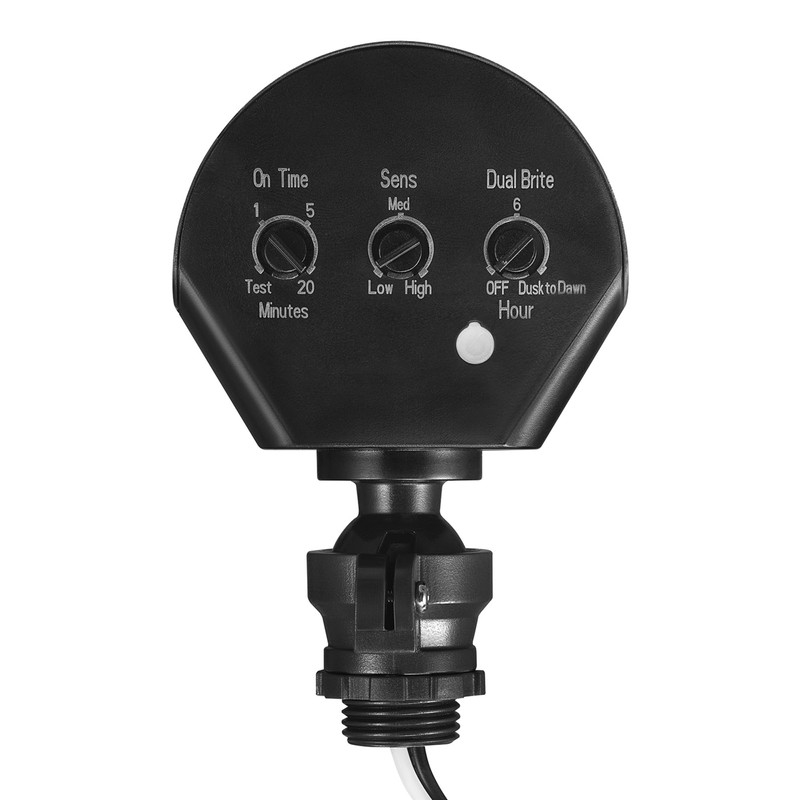Globe Electric 17000184 240-Degree Wired Motion Activated Black Outdoor Flood