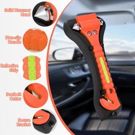 Yiader Car Window Breaker Tool, 2-in-1 Emergency Escape Tool with Window Breaker and Seat Belt Cutter, Safety Emergency Car Escape Tool for Car