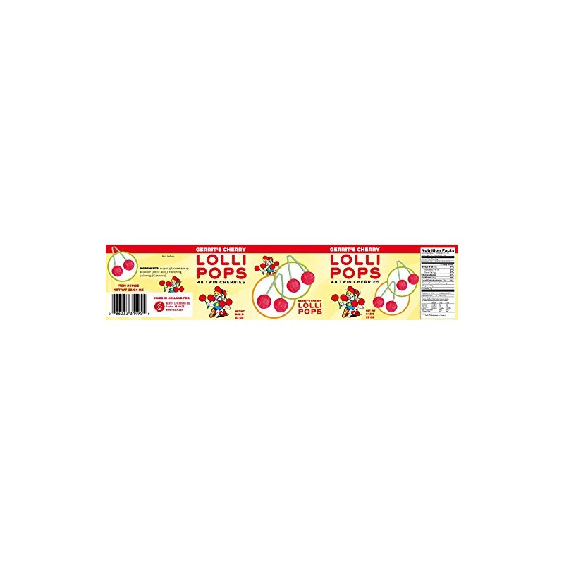Gerrit's Twin Cherry Lollipops (48 Count)