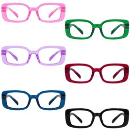 GUD Chic Reading Glasses With Screwless Metalless Spring Hinge 6 Pack Readers For Women +3.25