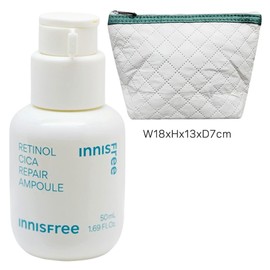 Innisfree Retinol Cica Trace Large Capacity Ampoule 50ml + Pouch Bag / 이니스프리 레티놀 시카 흔적 대용량 앰플50ml+파우치가방